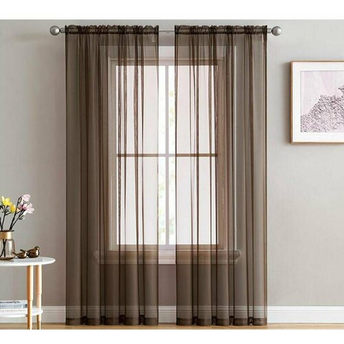 Тюль органза коричневая на отрез 4 метра