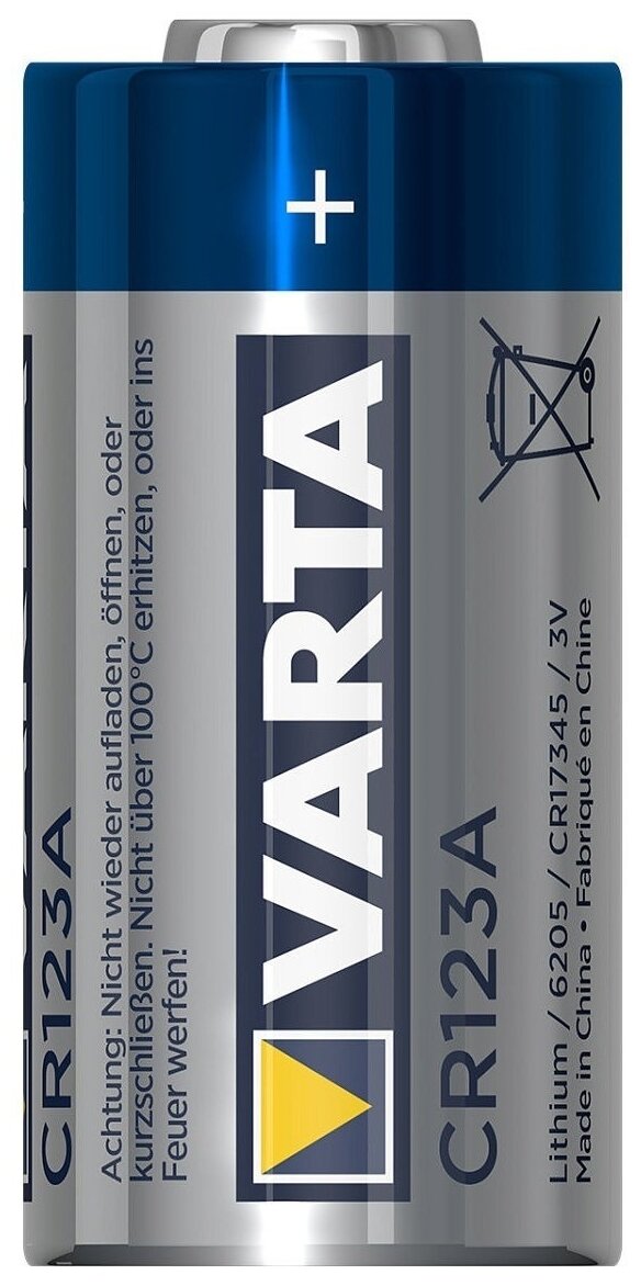 Батарейка VARTA PROFESSIONAL LITHIUM CR123A BL1 (блистер 1шт) — фото 1