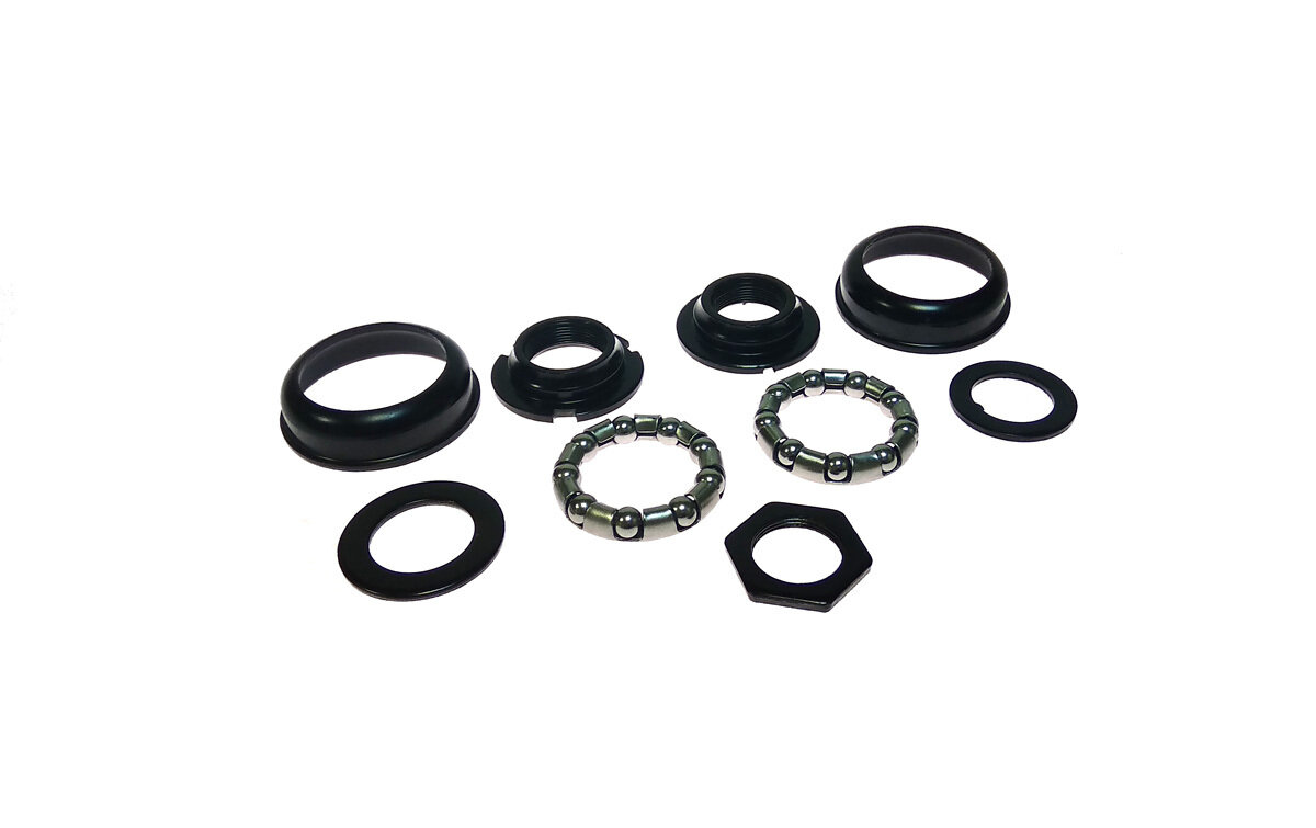 Каретка для односоставных шатунов 9 деталей серебристая/черная