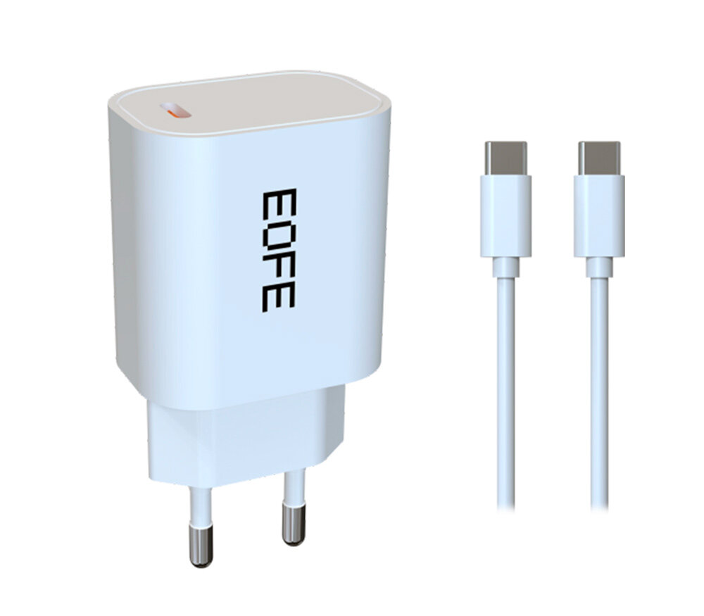 Зарядное устройство EOFE EC01 USB-C 20 Вт 3A белое + кабель USB-C 1 м