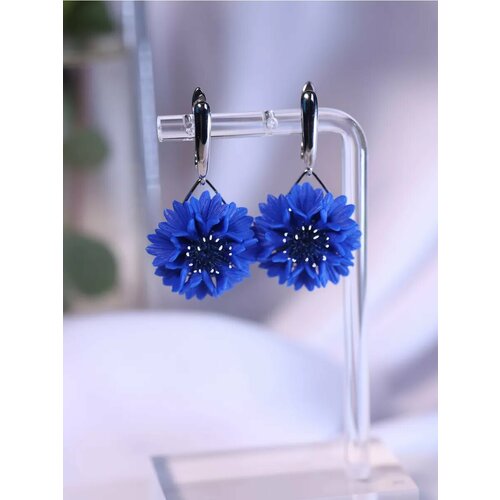 Серьги SPEKTOR_V, полимерная глина, синий