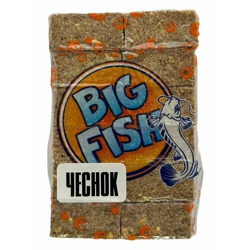 Жмых кукурузный, макуха Big Fish, аромат - чеснок, 12 кубиков