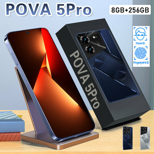 Смартфон POVA5 Pro игровой видео 5G телефон мобильный телефон RAM 8GB256B Bluetooth 40 Android 13 8200₽