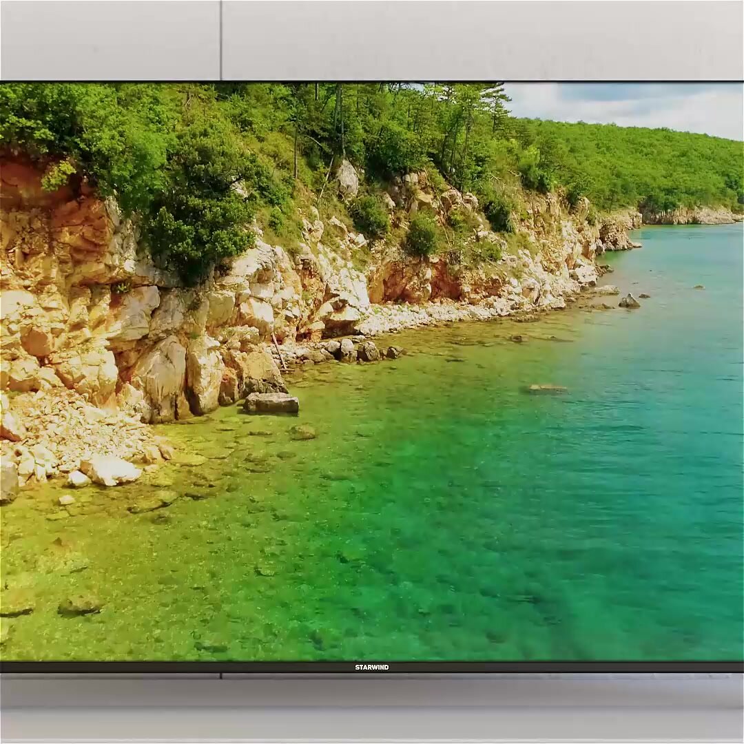 Телевизор LED Starwind 43" SW-LED43UG403 Smart Frameless черный/4K Ultra HD/DVB-T/60Hz/DVB — фото 1