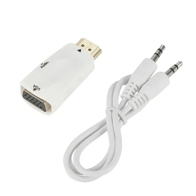 BalanceFit HDMI-VGA Конвертер 1080 с аудио, White-with cable