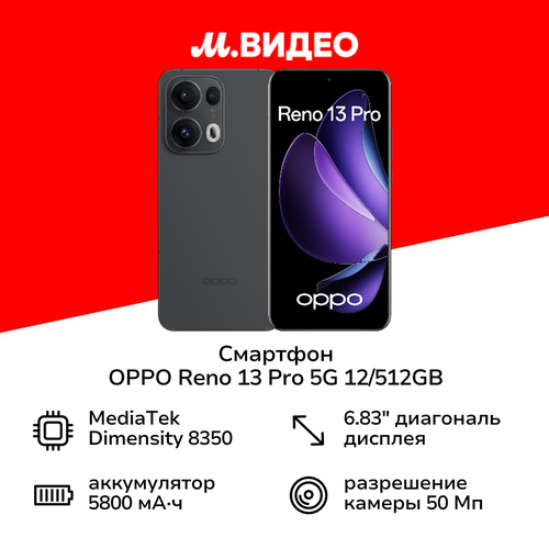 Смартфон OPPO Reno 13 Pro 5G 12512GB Серый 59999₽