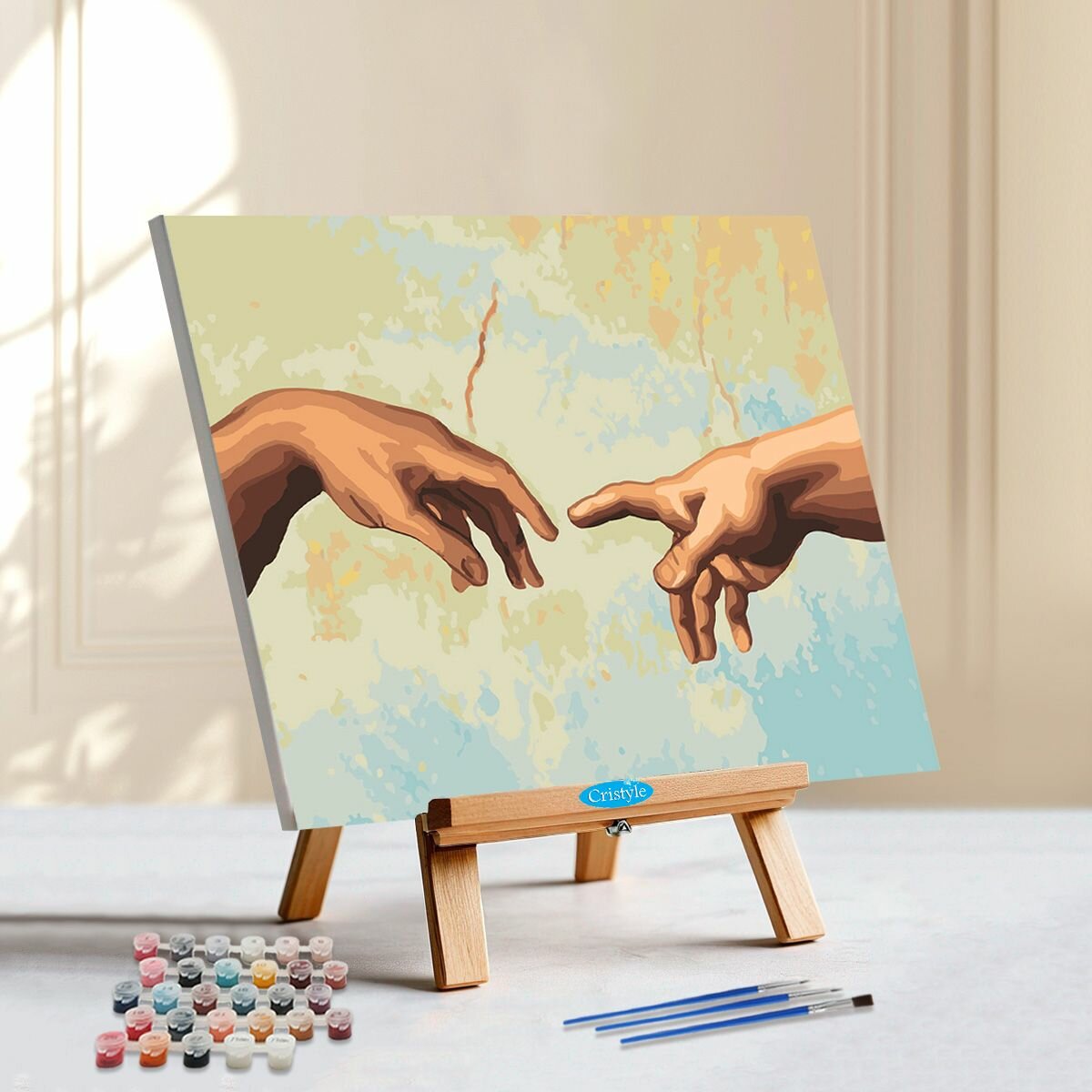 Картина по номерам на холсте Cristyle 'Сотворение Адама' (фрагмент) Микеланджело S117 40*50 см