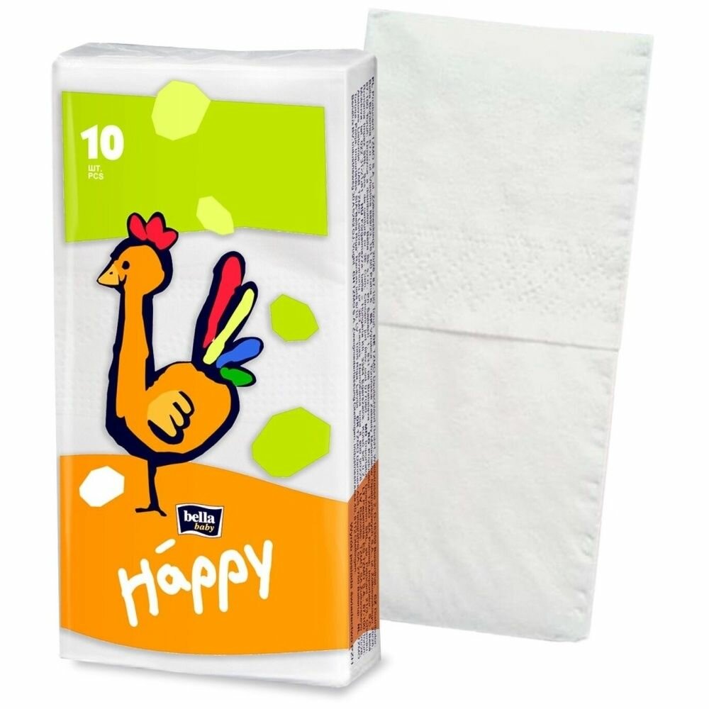 Картинки Платочки носовые BELLA Happy, 3-х слойные, 10 шт, звери