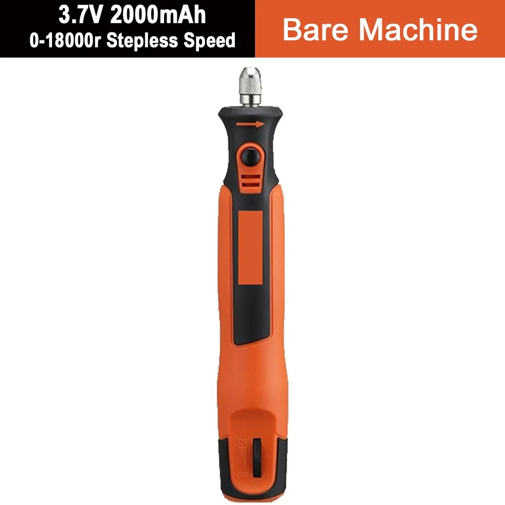 Ручная электрическая мини-дрель, 3,7 в, 0-18000 об./мин, Bare machine