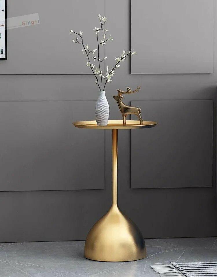 Журнальный столик приставной столик металл золотистый 385x385 см