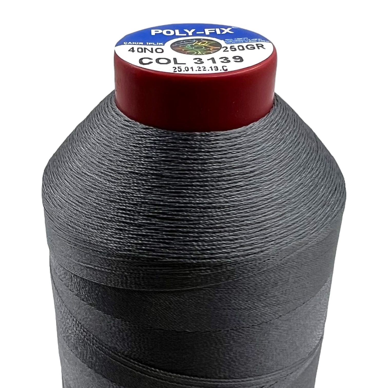 Нить швейная (цвет серый металлик) 3000м №40/ POLY-FIX — фото 1