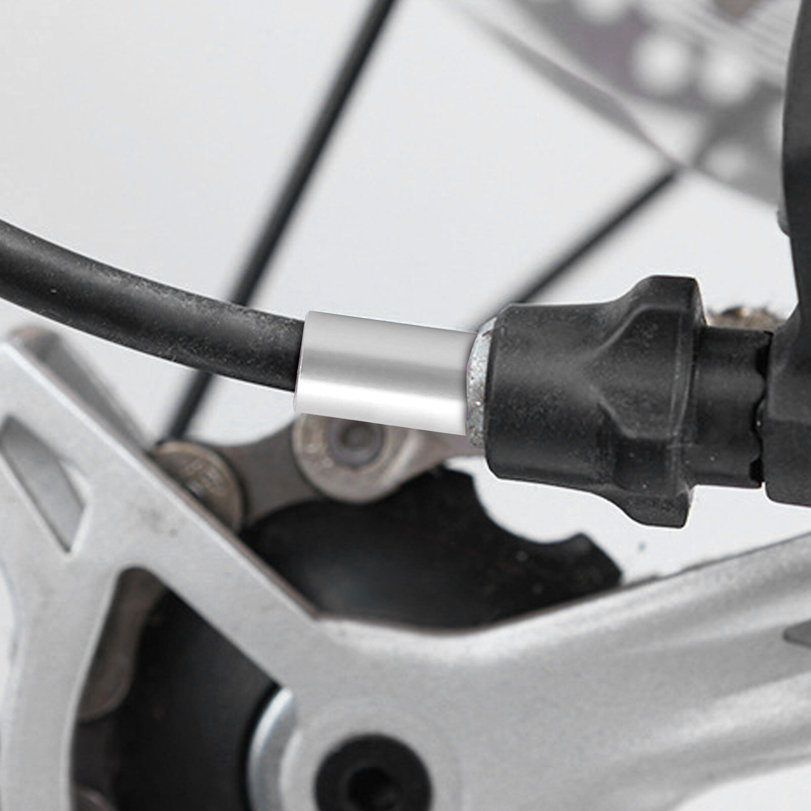 DUUTI 5 шт. 4 мм концевые колпачки для велосипедного троса алюминиевые обжимные наконечники для тормозного троса переключения передач наконечники для шоссейного велосипеда серебристого цвета