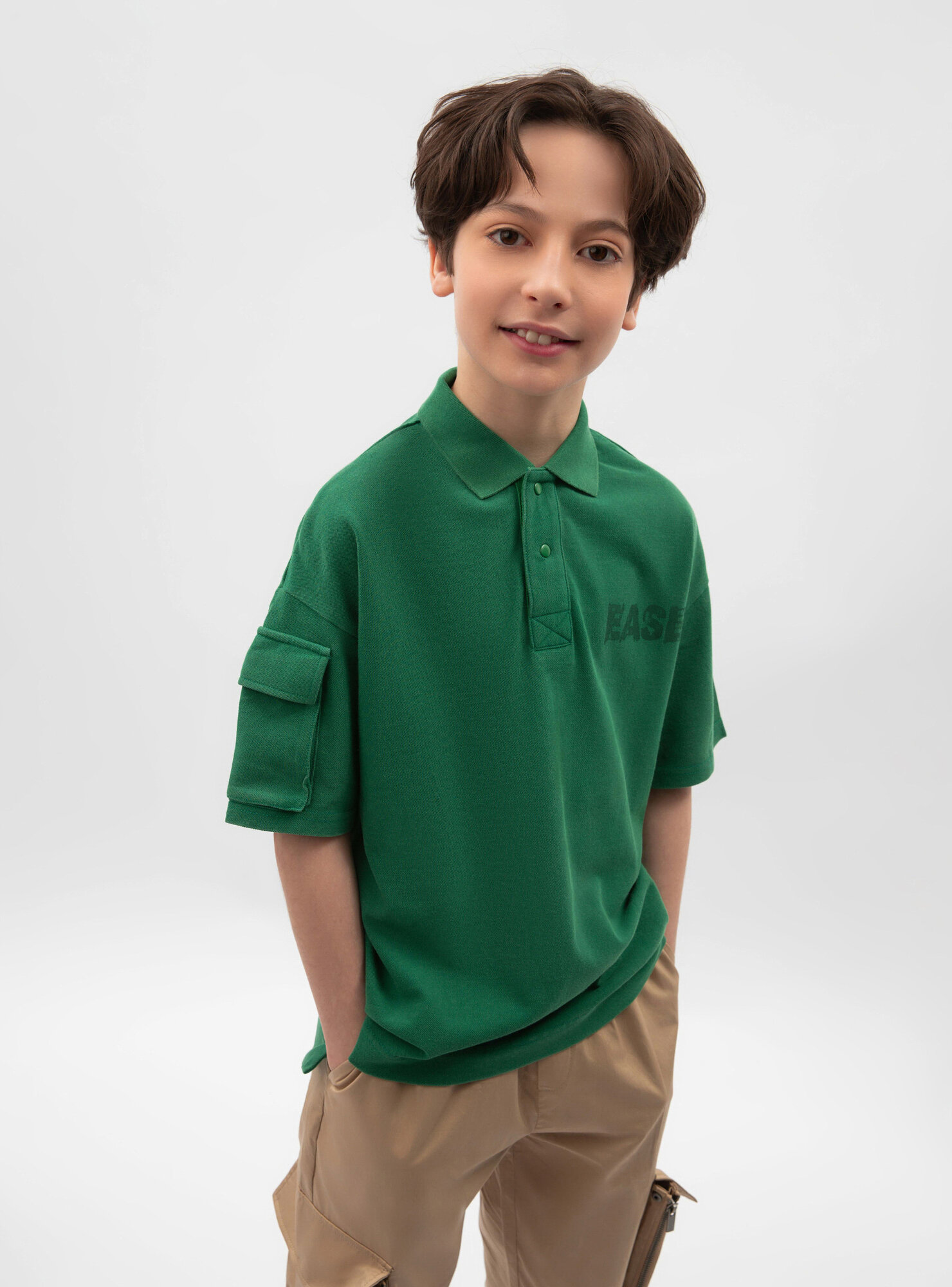 Поло Gulliver, размер 152, зеленый