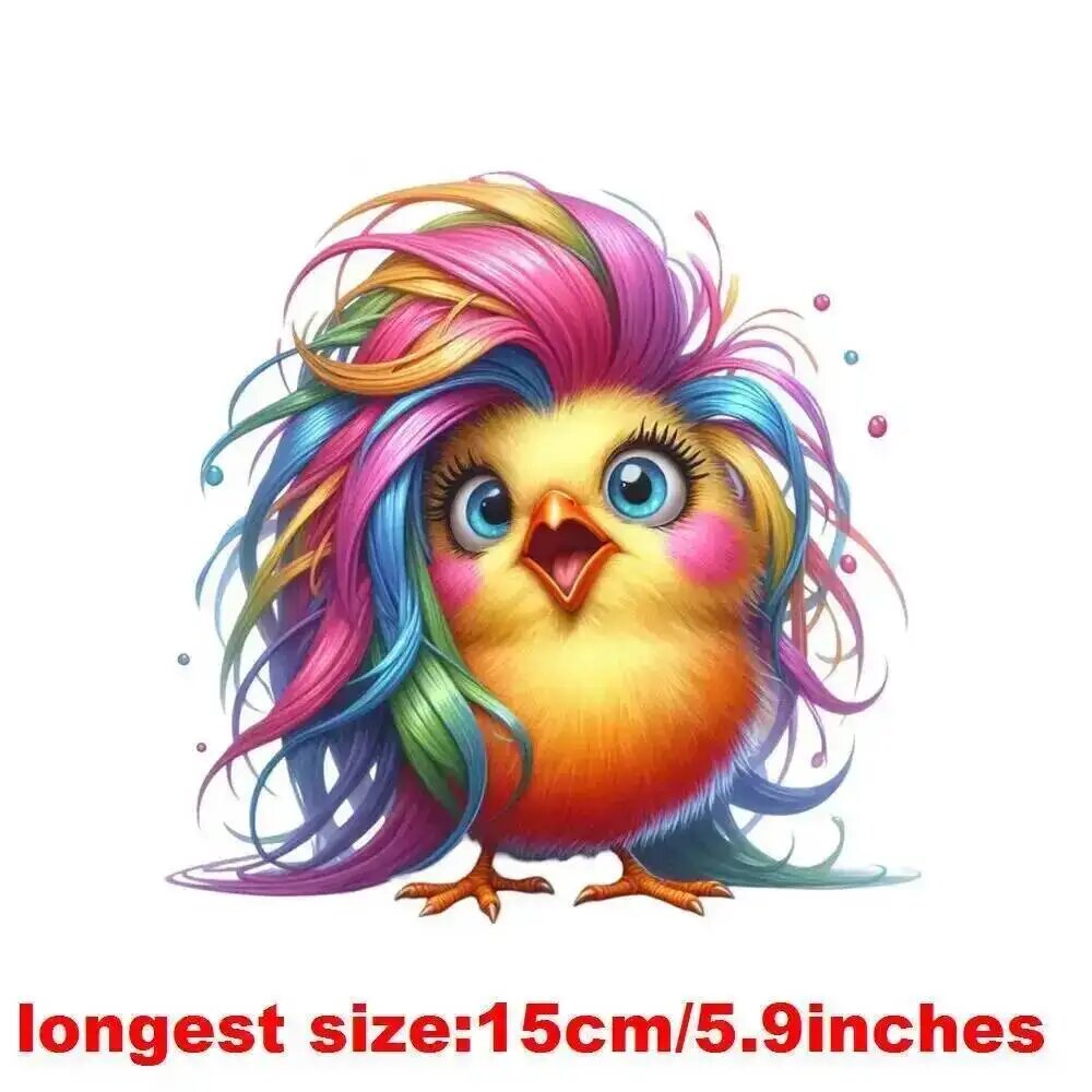 Детская термонаклейка Crazy Chicken, 15см, YTH0167-19