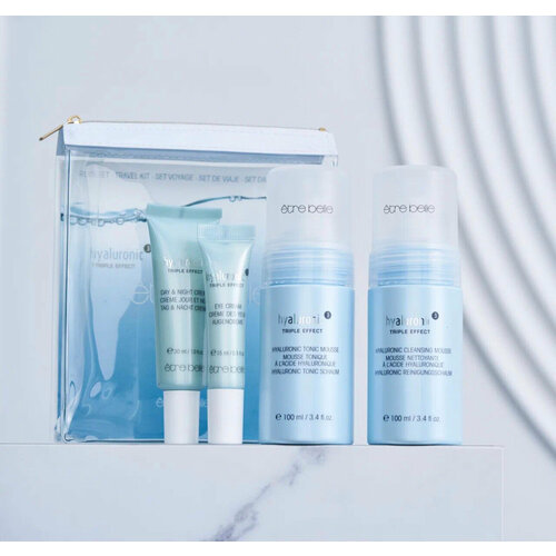 Etre Belle Hyaluronic³ Travel Set/ Крем для лица, 30 мл/ Крем для кожи вокруг глаз, 15 мл/ Пенка для лица, 100 мл/ Тоник для лица,100 мл