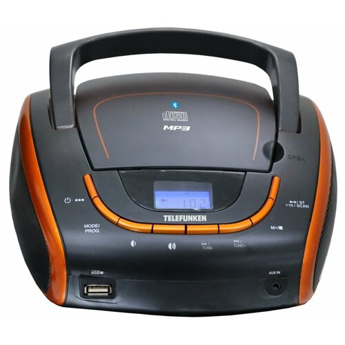 Проигрыватель CD/MP3/USB/Bluetooth. Telefunken TF-CSRP3493B (черный с красным)