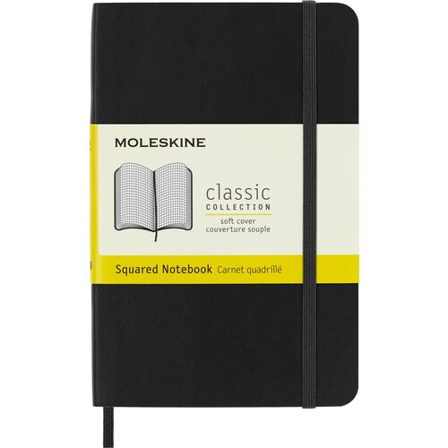 Блокнот Moleskine CLASSIC SOFT QP612 Pocket 90x140мм 192стр. клетка мягкая обложка черный блокнот classic squared pocket 96 листов в клетку черный