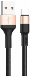 Кабель Hoco X26 Xpress, USB - USB Type-C, 1 м, черный/золотой