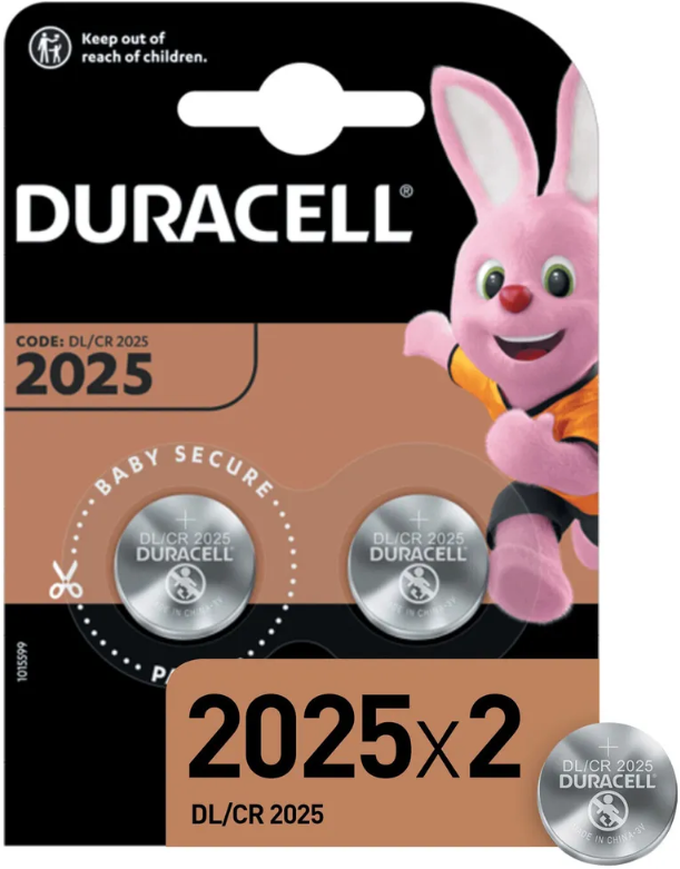 Батарейки литиевые Duracell Specialty, тип CR2025, 3В, 2шт