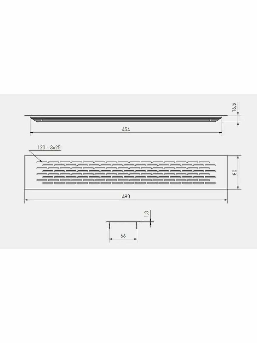 Решетка вентиляционная 480х80 мм , шлифованная сталь - фотография № 4