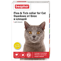 Beaphar ошейник от блох и клещей Flea & Tick для кошек, 35 см, желтый