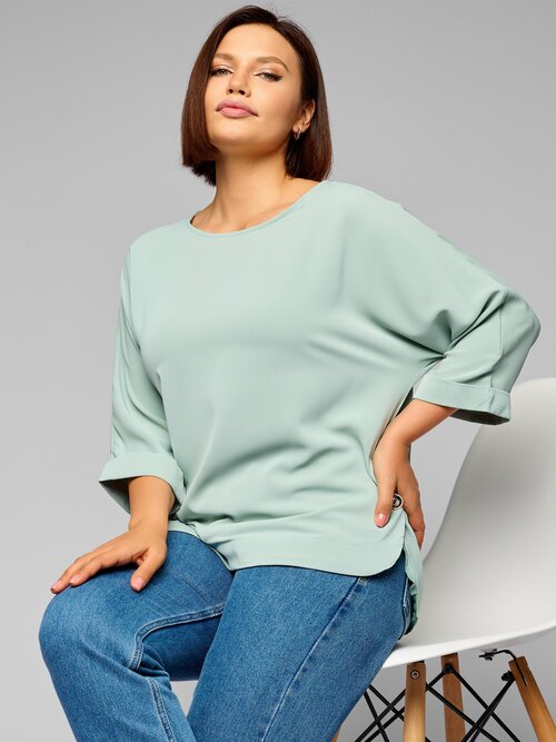 Блуза  Shumiloff, размер 52, зеленый