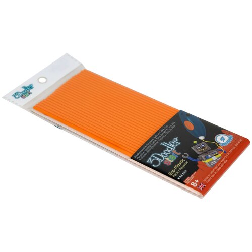 Эко-пластик к 3Д ручке 3DOODLER START, цвет оранжевый, 24 шт Wobble Works 3DS-ECO06-ORANGE-24