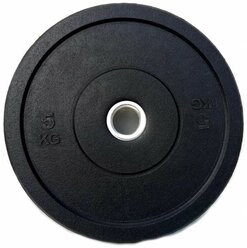 Бамперный диск для кроссфита Fitnessport (черный) 5 кг. RCP21-5