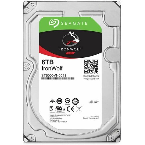 Жесткий диск Seagate SATA-III 6Tb ST6000VN001 NAS Ironwolf 5400rpm 256Mb 35 2979200₽
