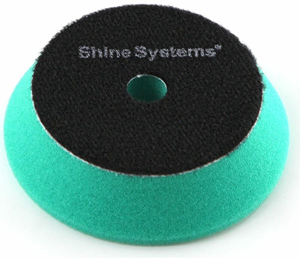 SHINE SYSTEMS SS565 SS565 Shine Systems DA Foam Pad Green - полировальный круг экстра твердый зеленый, 75 мм