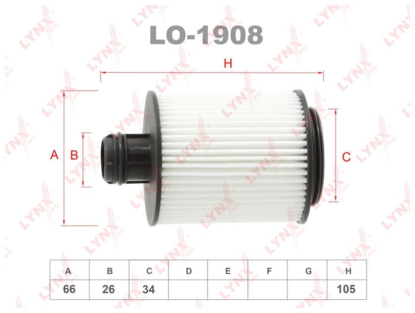 Вставка фильтра масляного LYNXauto LO-1908