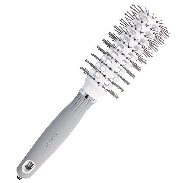 Брашинг для укладки волос Брашинг нейлон Expert Blowout Vent Double Bristles White&Grey 30 мм