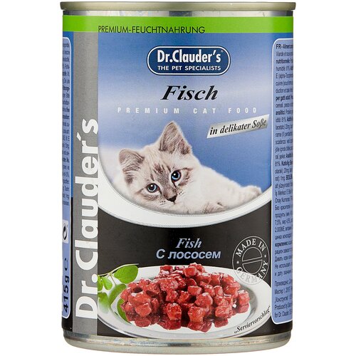 Dr.Clauders Консервы для кошек c лососем, 0,415 кг, 21635 (10 шт)