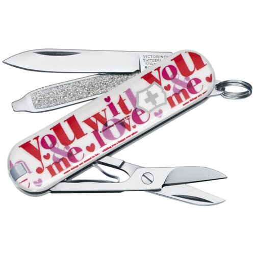 Нож многофункциональный VICTORINOX Classic LE 2011 Loving You белый/красный