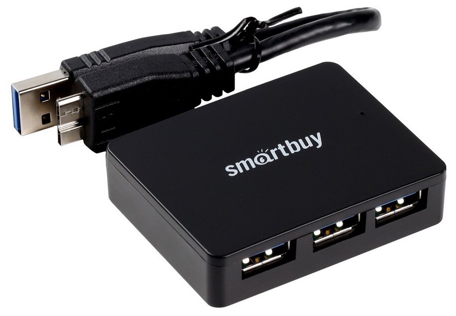 USB 3.0 Хаб Smartbuy 6000 4 порта черный (SBHA-6000-K)