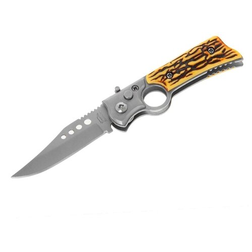 фото Нож складной мастер к. 505026 с чехлом желтый/коричневый