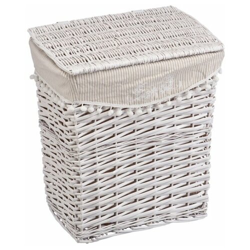 фото Корзина бельевая прямоугольная "колокольчик", д390 ш280 в450, белый natural house