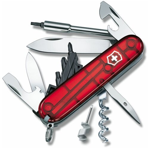 Набор аксессуаров Мультитул швейцарская карта VICTORINOX CyberTool 29 полупрозрачный красный