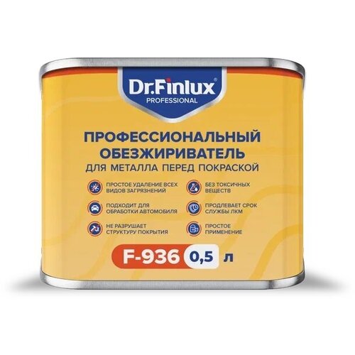 Dr. Finlux F – 936. Профессиональный обезжириватель для металла перед покраской 0,5 л.