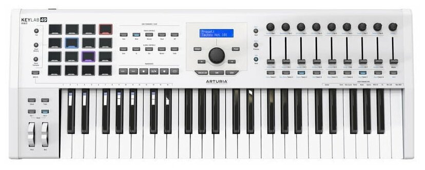 Arturia KeyLab mkII 49 White 49 клавишная полувзвешенная динамическая USB MIDI клавиатура