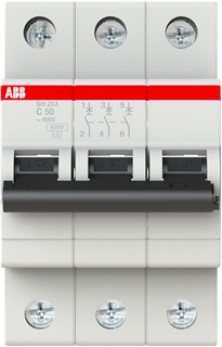 Автоматический выключатель ABB SH203 C50 3П 6кА 2CDS213001R0504