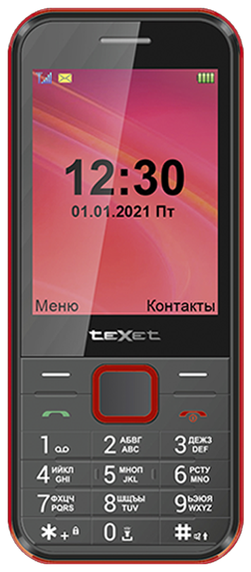 Мобильный телефон TEXET TM-302 чёрный-красный