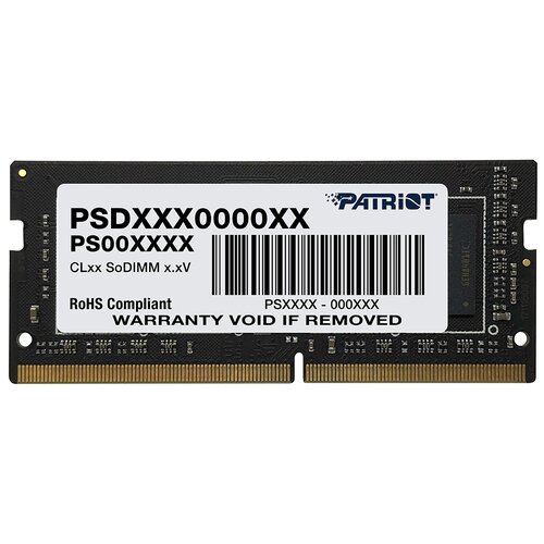 Оперативная память Patriot Memory SL 8 ГБ DDR4 2133 МГц SODIMM CL15 PSD48G213381S оперативная память samsung ddr4 2133 мгц sodimm cl15