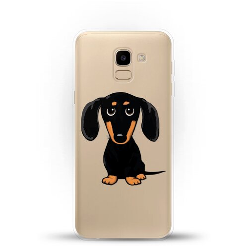 фото Силиконовый чехол черная такса на samsung galaxy j6 (2018) andy & paul