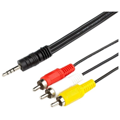 Кабель Atcom 3xRCA - mini jack 3.5 mm (AT7320), 1.8 м, черный кабель atcom geplink 3xrca 3xrca 3 м черный