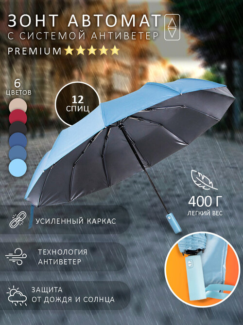 Смарт-зонт ЭВРИКА подарки и удивительные вещи, голубой