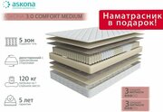 Ортопедический матрас, Анатомический матрас ASKONA Comfort Medium/Комфорт Медиум, С зональным пружинным блоком, 140х200 см