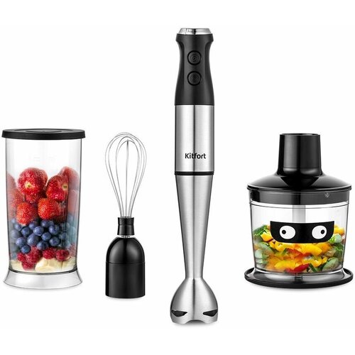 Блендер Kitfort КТ-3503 нержавеющая стальчерный 490400₽