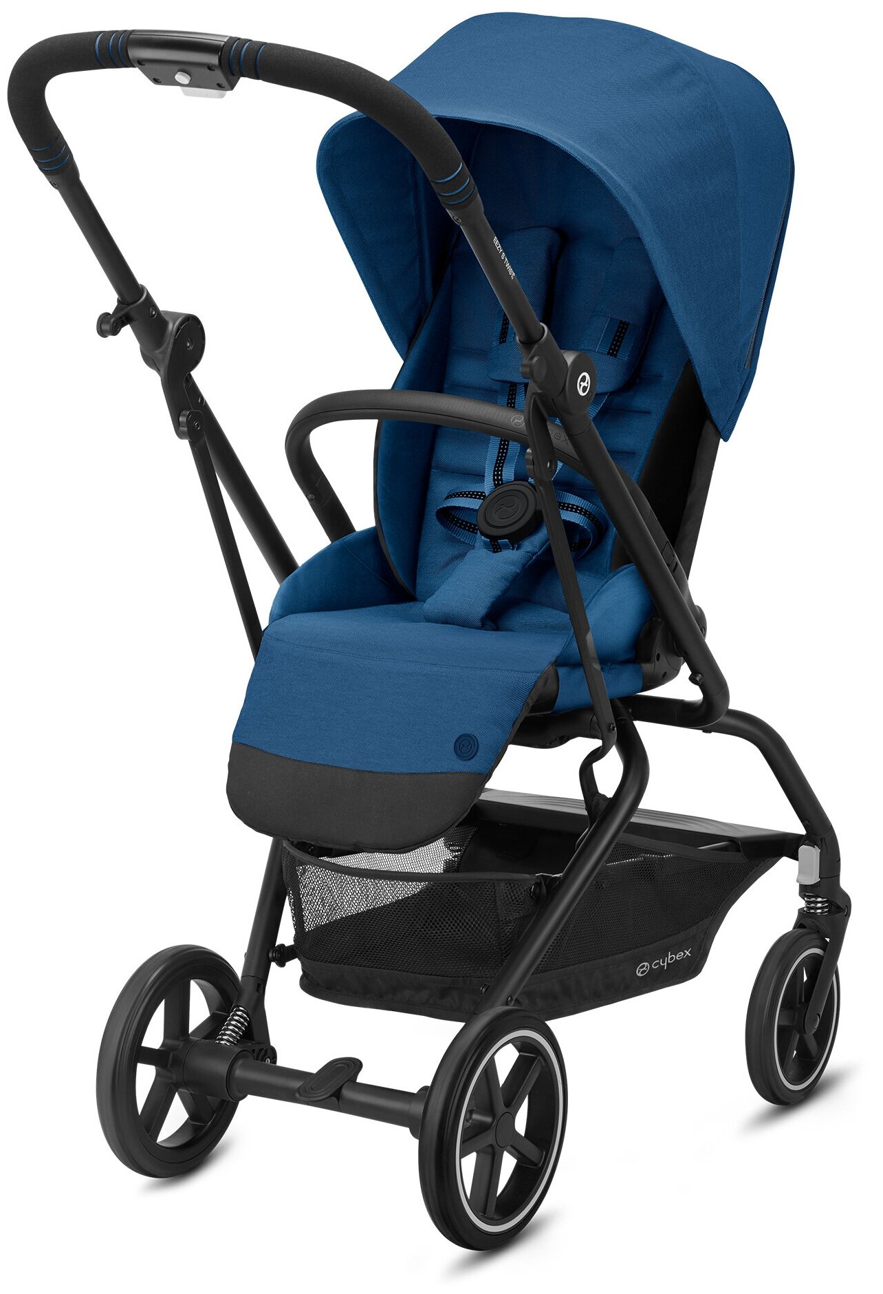 Коляска прогулочная CYBEX Eezy S Twist+ 2 BLK Navy Blue с бампером и дождевиком