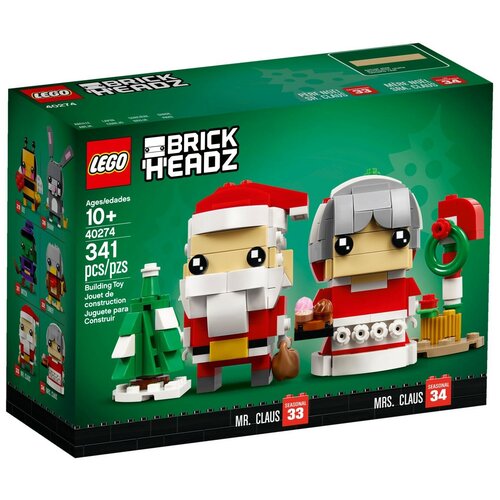 Конструктор LEGO BrickHeadz 40274 Семья Деда Мороза, 341 дет.